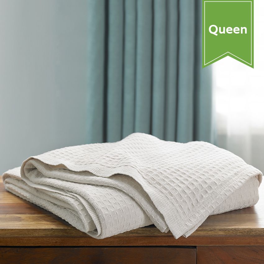 Cotton Waffle Blanket 90x90 Full Queen DZEE USA