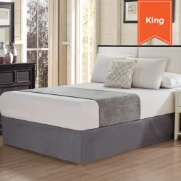 Chenille Bed Scarfs King Castle Rock Grey