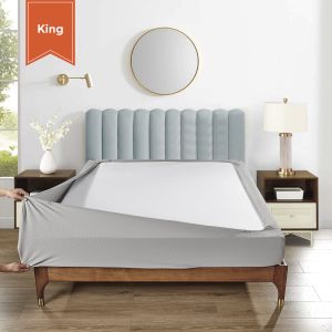Stretchable Box Spring Wrap King Silver Gray