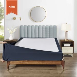 Stretchable Box Spring Wrap King Midnight Blue