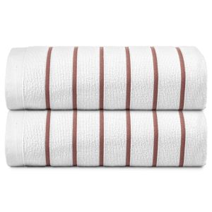 Ryotei Horizontal Stripe Pool Towel 36x68 15 lbs Brown