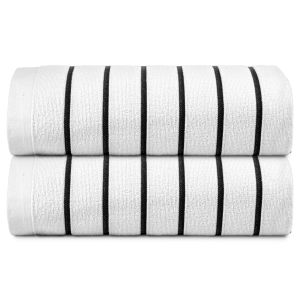 Horizontal Stripe Pool Towel 36x68 15 lbs Black