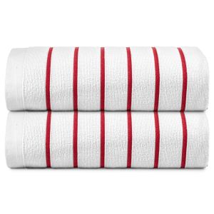 Horizontal Stripe Pool Towel 36x68 15 lbs Red