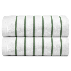 Horizontal Stripe Pool Towel 36x68 15 lbs Mint Green