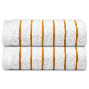Horizontal Stripe Pool Towel 36x68 15 lbs Yellow