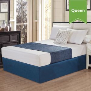 Chenille Bed Scarfs Queen Poised Navy