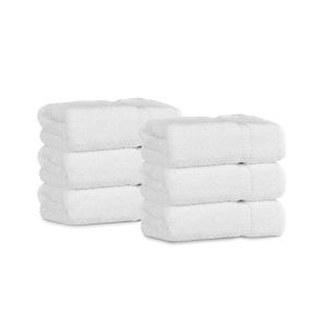Belem 100% Cotton Pack of 6 Hand Towels 16 x 30 | White 