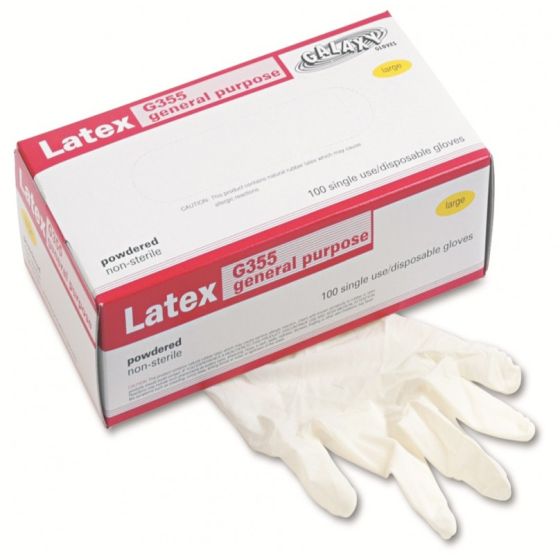  Latex Gloves Powder Free Large 10 x 100 1000/Case 